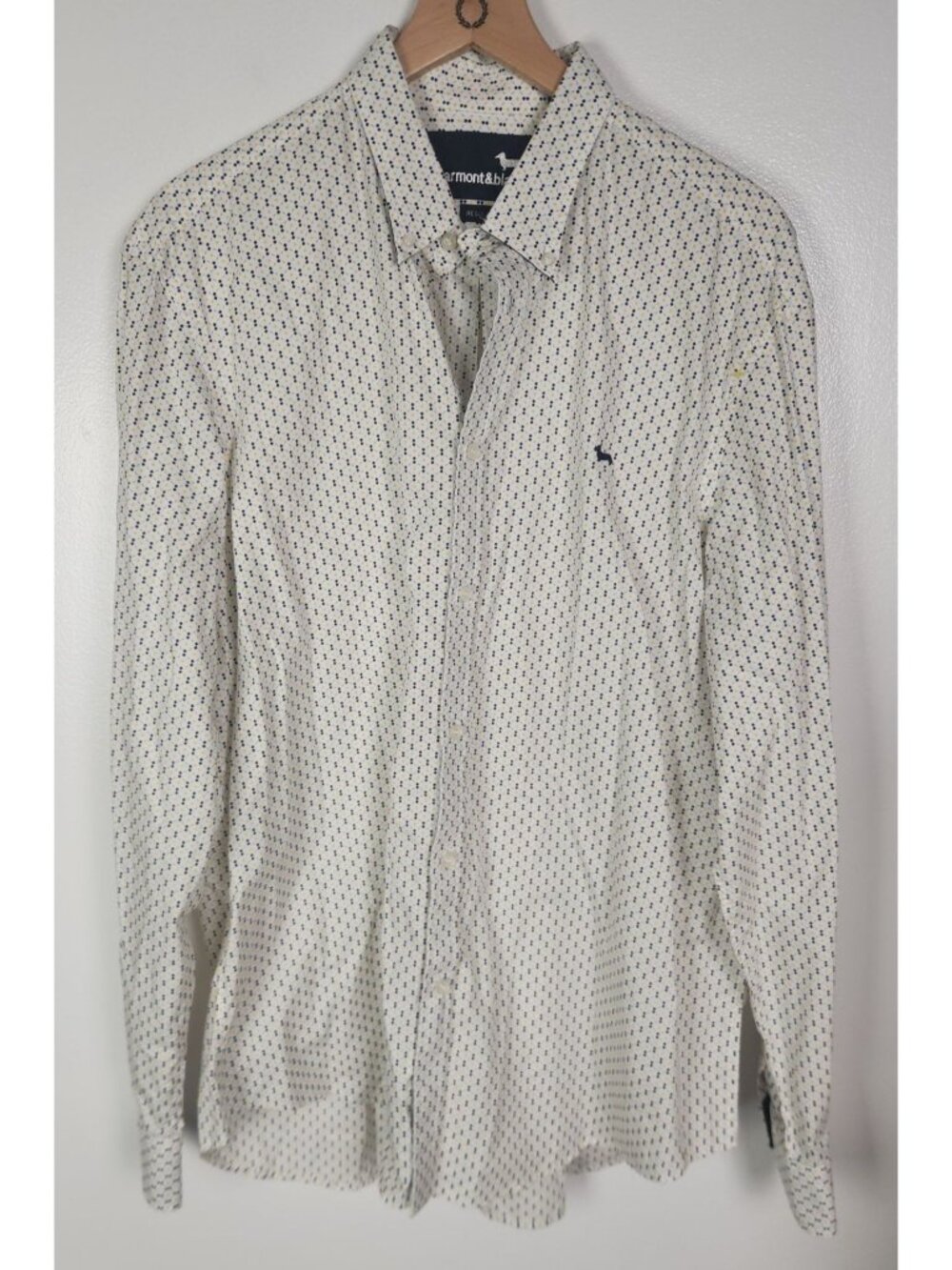Harmont & Blaine Men's Sz. 3X Yellow & Blue Print Button Up Long Sleeve Shirt